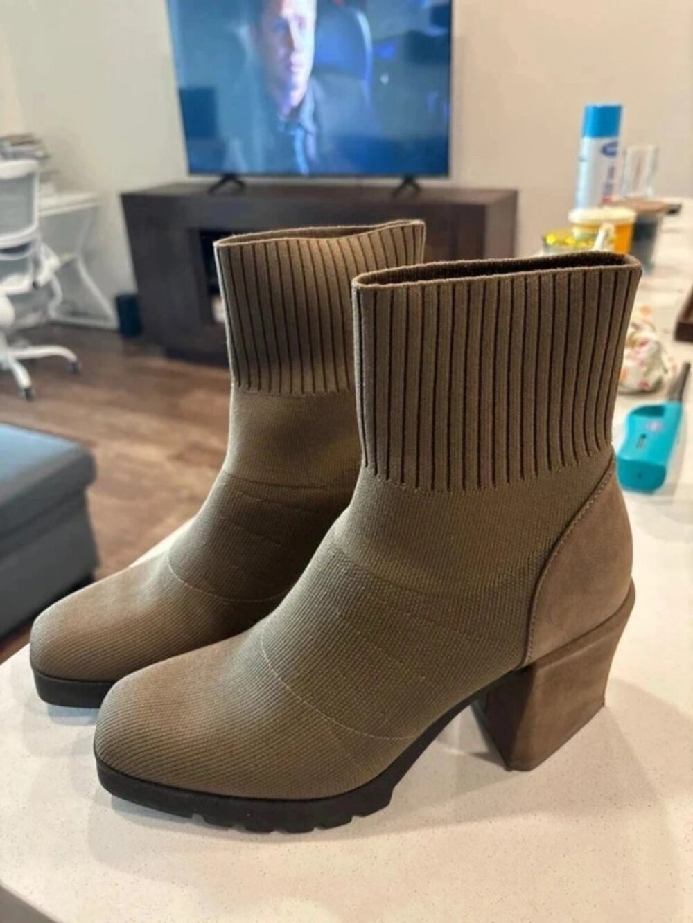 Brown heel boots